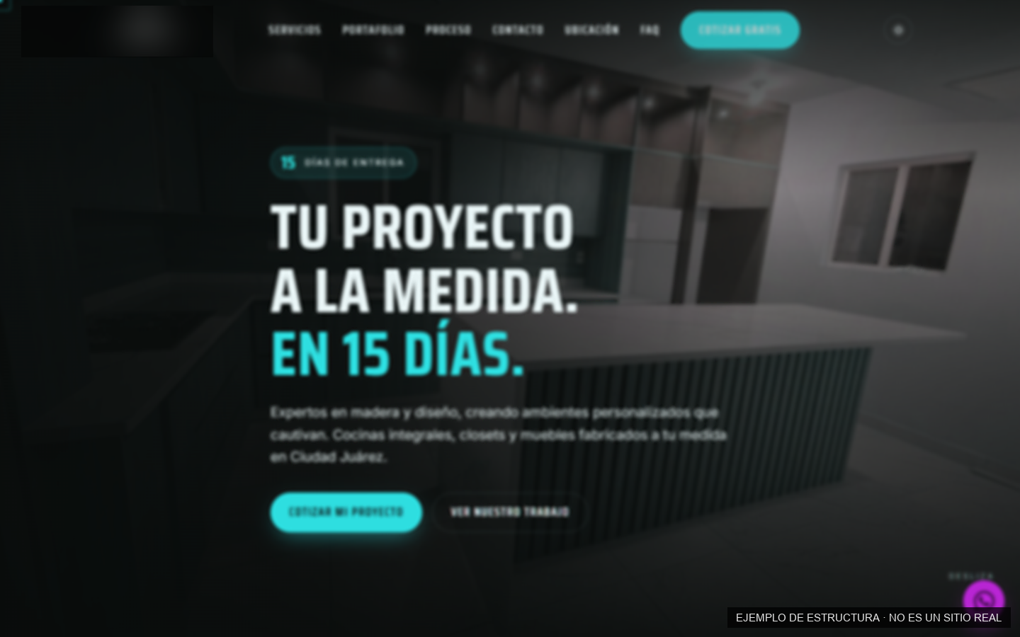 Ejemplo de página para carpintería y muebles