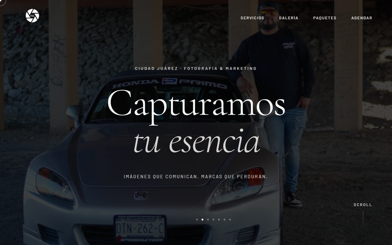 Ejemplo de página para fotografía y video